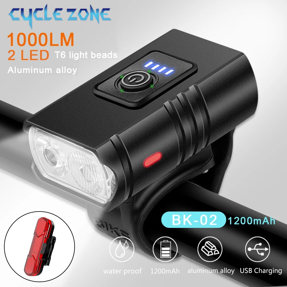 Mountain Biking Zone 2 - 2 LED Bisiklet Ön Farları 1000LM