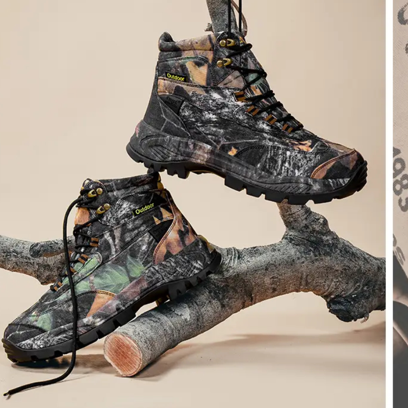 Men'S Mountain Biking Shoes - Erkek Yüksek Top Kamuflaj Avcılık Botları