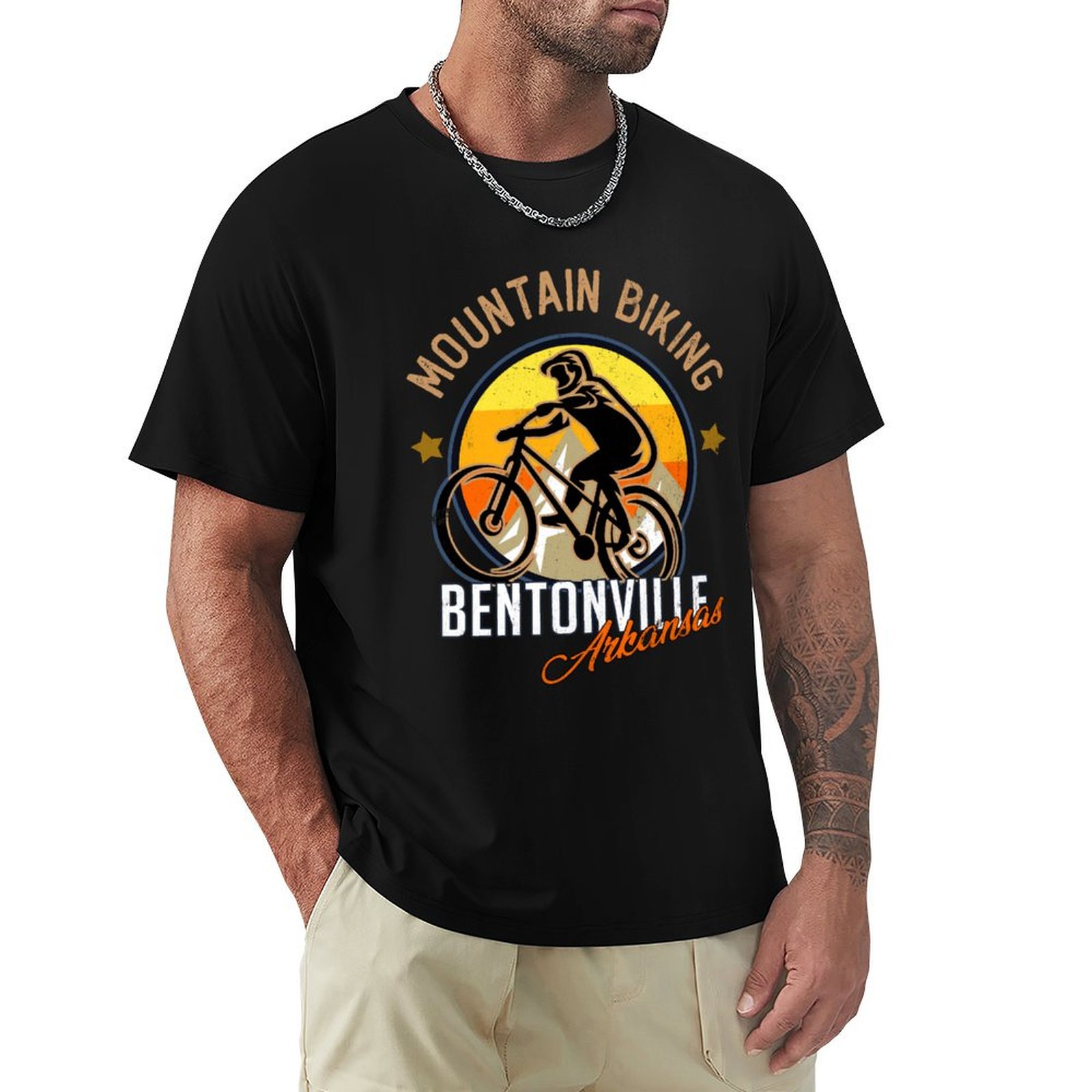 Mountain Biking Bentonville - Bentonville Arkansas dağ bisikleti tişörtü Rahat